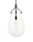 Dewdrop - 1 Light Glass Shade Pendant - Black