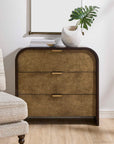 Byrams - 3 Drawer Oak Chest - Brown / Gold / Woodtone