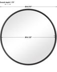 Belham - Round Iron Mirror - Black