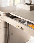 Home Office - Knee-Hole Desk - Polished Limestone