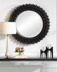 Circle Of Piers - Round Mirror - Black