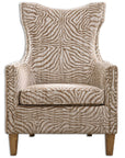 Kiango - Animal Pattern Armchair - Light Brown