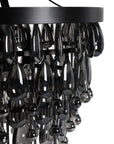 Renata - Glass Round Chandelier - Black