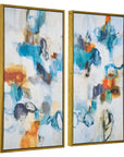 Casual Moments - Framed Abstract Art (Set of 2) - Blue