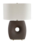 Geno - Concentric Ribbed Table Lamp - Brown