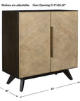 Reina - Modern 2 Door Cabinet - Woodtone