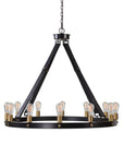 Marlow - 12 Light Circle Chandelier - Black