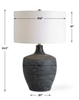 Graphite - Ribbed Table Lamp - Black
