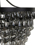 Renata - Glass Round Chandelier - Black