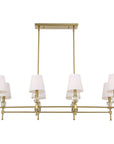 Arques - 8 Light Linear Chandelier - White / Gold