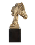 Chiseled Horse Bust - Sculpture - Bronze