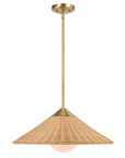 Phuvinh - 1 Light Rattan Shade Pendant - Beige