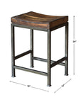 Beck - Wood Counter Stool - Dark Brown & Black
