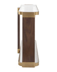Ryles - Glass Console Table - Brass / Brown / Woodtone