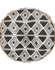 Radiant Oasis - 18" Round Nubia Pillow - Black / White