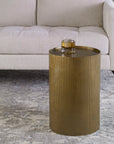Adrina - Drum Accent Table - Gold