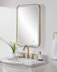Crofton - Vanity Mirror - Gold & Pearl Silver