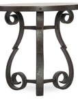 Hill Country - Luckenbach Metal And Stone End Table - Light Brown / Black