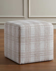 Joie - Porcelain Plaid Ottoman - White