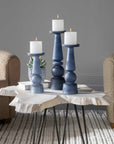 Cassiopeia - Glass Candleholders (Set of 3) - Blue