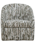 Mari - Boucle Swivel Chair - Green / White