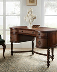 Charleston - Kidney Writing Desk - Dark Brown