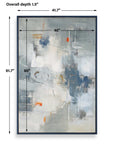 Blueprint - Hand Painted Modern Art - Black / Blue / Gold / Gray / Orange / White
