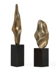 Fluid Geometry - Sculptures (Set of 2) - Black,Gold