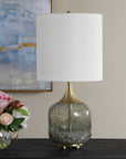 Glenn - Mottled Glass Table Lamp - Green