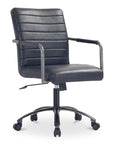 Roy - Leather Office Chair - Black