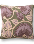 Folly - 22" x 22" Pillow - Olive Green / Multi