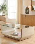 Maeva - Modern Glass Coffee Table - Woodtone