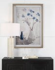 Blue Flowers - In Vase Framed Print - White