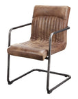 Ansel - Leather Arm Chair (Set of 2) - Grazed Brown