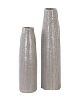 Sara - Textured Ceramic Vases (Set of 2) - Gray