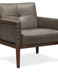 CC - Carverdale Leather Club Chair With Wood Frame