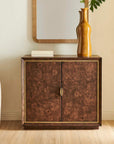 Flores - Burl Wood 2 Door Cabinet - Brass,Woodtone