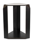 Keenan - Geometric Accent Table - Bronze / White