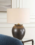 Hawkins - Ribbed Table Lamp - Bronze