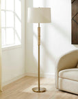 Verlaine - Travertine Floor Lamp - Brass,Gold