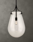 Dewdrop - 1 Light Glass Shade Pendant - Black