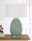 Laced Up - Sea Foam Glass Table Lamp