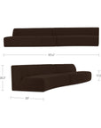 Naomi - 2 Piece Wave Modular Sectional - Dark Brown