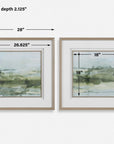 Soft Sage - Abstract Landscape Prints (Set of 2) - Gray