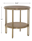 Elise - Round Brass Side Table