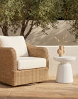 Ruth - Outdoor Side Table - White / Light Brown