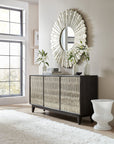 Home Accent - Shimmer 3-Door Credenza - Dark Gray / Pearl Silver