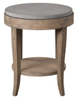 Deka - Round Side Table - Gray & Light Brown