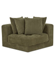 Davie - Corner Chair - Olive Green