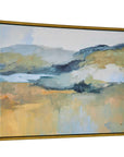 Folded Hills - Framed Landscape Art - Yellow